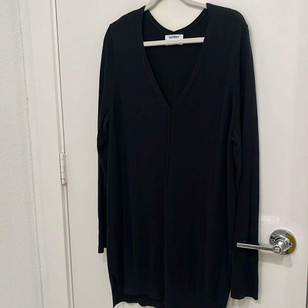 Old Navy Oversized Black V Neck Sweater